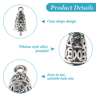 12Pcs Tibetan Style Alloy Pendants KK-HS0001-88-1