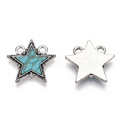 Alloy Pendants with Synthetic Turquoise PALLOY-TADZ0001-03AS-1
