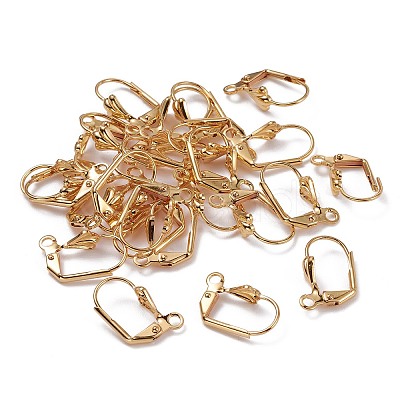 Brass Leverback Earring Findings X-KK-F824-006G-1
