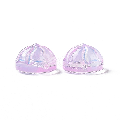 Transparent Spray Painted Glass Beads GLAA-I050-09J-1