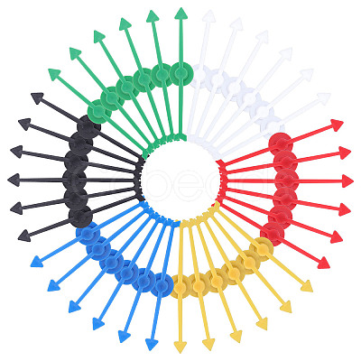 90Pcs 6 Colors Plastic Spining Pointer AJEW-CA0002-05-1