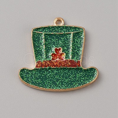 Saint Patrick's Day Alloy Enamel Pendants ENAM-WH0004-03KCG-06-1