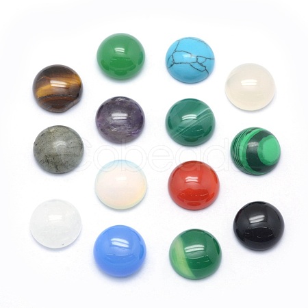Natural & Synthetic Mixed Gemstone Cabochons G-P393-R-10mm-1