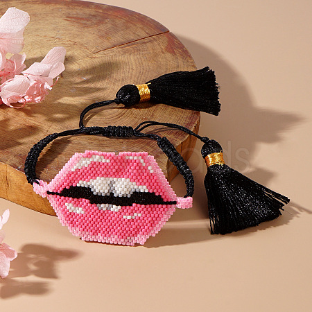 Bohemian Style Handmade Glass Seed Beaded Link Bracelets QQ7911-2-1
