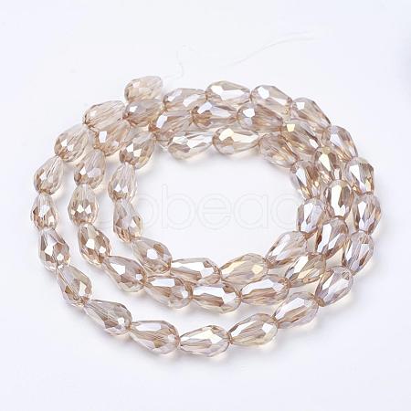 Electroplate Glass Beads Strands EGLA-D015-15x10mm-25-1