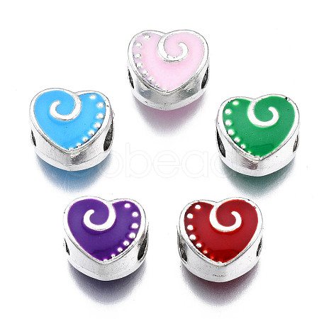 Alloy Enamel European Beads MPDL-T005-002-RS-1