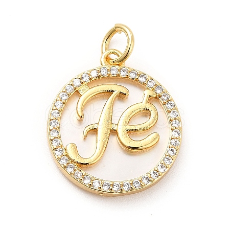 Rack Plating Brass Micro Pave Cubic Zirconia Pendants KK-K270-10G-1