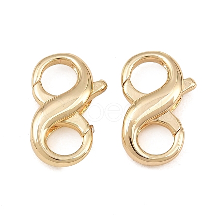 Brass Double-Sided Lobster Clasp for Jewelry Making KK-CBAA482-03G-1