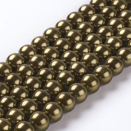 Eco-Friendly Dyed  Glass Pearl Round Beads Strands HY-A002-8mm-RB090-1