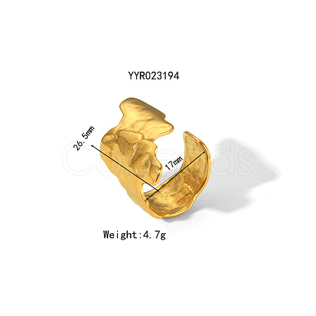 Irregular Hammered 304 Stainless Steel Open Cuff Rings JY9046-1-1