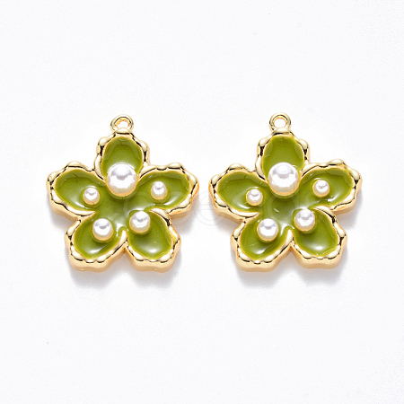 Brass Enamel Pendants KK-T049-052G-04-NF-1