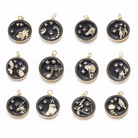 Brass Micro Pave Cubic Zirconia Pendants ZIRC-L083-013B-G-1