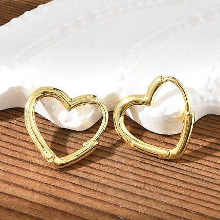 Brass Huggie Hoop Earrings EJEW-C502-09G-1