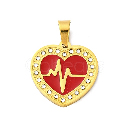 304 Stainless Steel Enamel Pendants STAS-S163-09B-G-1