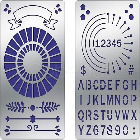 Fingerinspire 2Pcs 2 Style Custom 304 Stainless Steel Cutting Dies Stencils DIY-FG0001-92-1