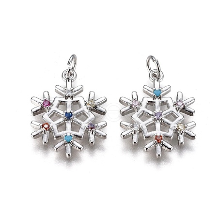 Brass Micro Pave Cubic Zirconia Pendants ZIRC-I028-03P-1