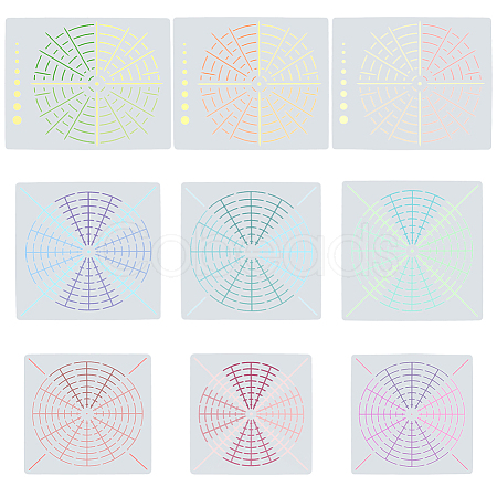 3 Sets 3 Style Plastic Tie-Dye Template DIY-GF0008-55-1