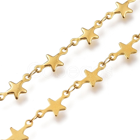304 Stainless Steel Star Link Chains CHS-M003-06G-1