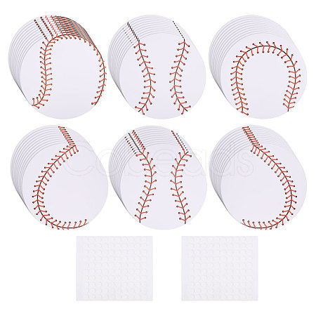 60Pcs 6 Styles Baseball Paper Gift Tags CDIS-CA0001-17-1