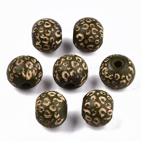Painted Natural Wood Beads WOOD-T021-53A-04-1