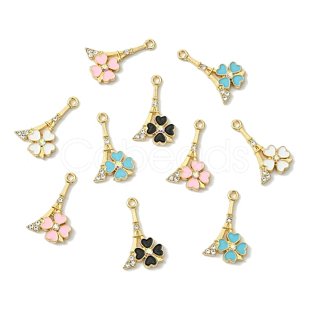 10Pcs Rack Plating Alloy Rhinestone Pendants FIND-YW0008-91B-1