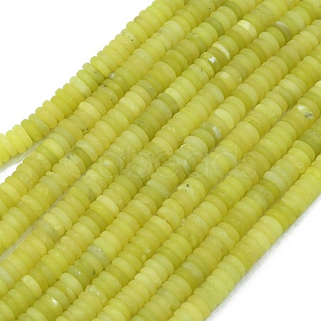 Frosted Natural Lemon Jade Beads Strands G-K389-C03-01-1