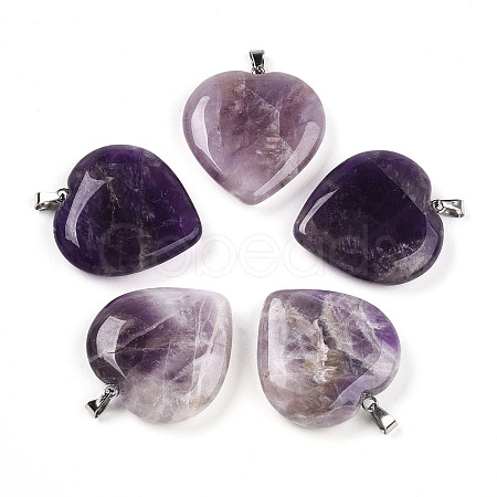 Natural Amethyst Pendants G-S364-006C-1