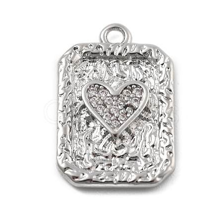 Brass Micro Pave Cubic Zirconia Pendants KK-D283-30P-01-1