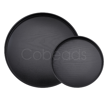 2Pcs 2 Style Wood Serving Tray AJEW-GL0002-16-1