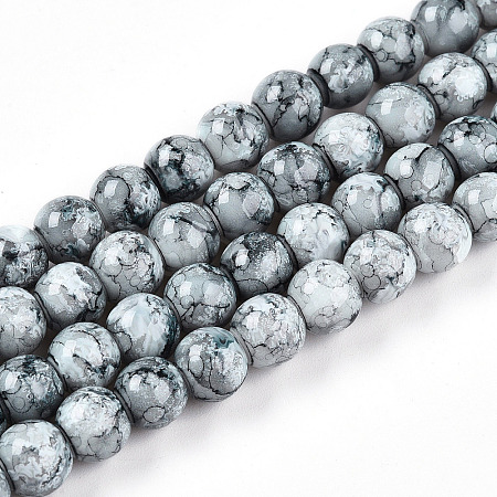 Baking Paint Glass Beads Strands DGLA-N003-8mm-A06-1