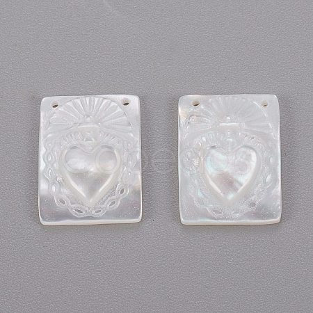 Natural White Shell Mother of Pearl Shell Pendants X-SHEL-K004-04-1