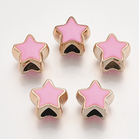 UV Plating Acrylic European Beads X-OACR-T005-91KC-09-1