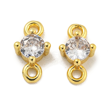 Rack Plating Brass Pave Clear Cubic Zirconia Links KKB-L215-047B-G-1