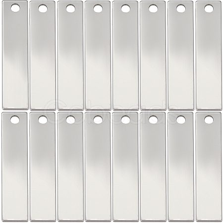 50Pcs 201 Stainless Steel Rectangle Stamping Blank Tag Pendants STAS-SC0008-72-1
