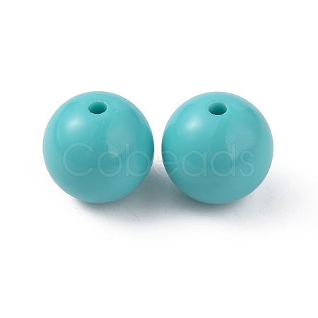 Opaque Acrylic Beads SACR-WH0001-32C-1