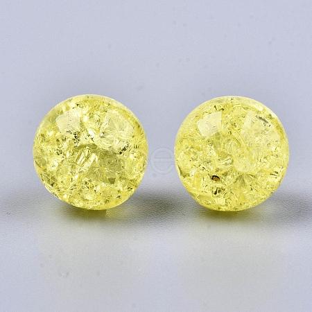 Transparent Crackle Acrylic Round Beads Strands CCG-R002-12mm-09-1