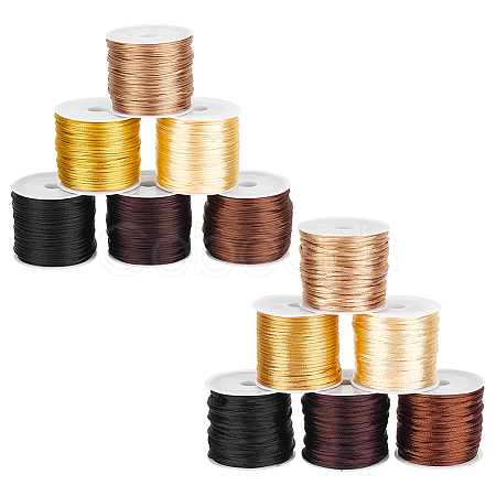 12 Rolls 12 Styles Nylon Satin Rattail Cords NWIR-HY0001-02B-1