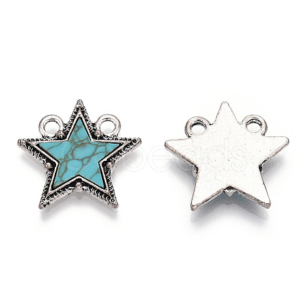 Alloy Pendants with Synthetic Turquoise PALLOY-TADZ0001-03AS-1