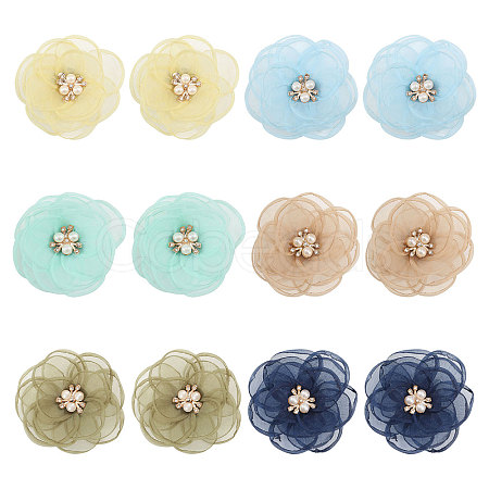 12Pcs 6 Colors Polyester Ornament Accessories DIY-CA0008-08B-1