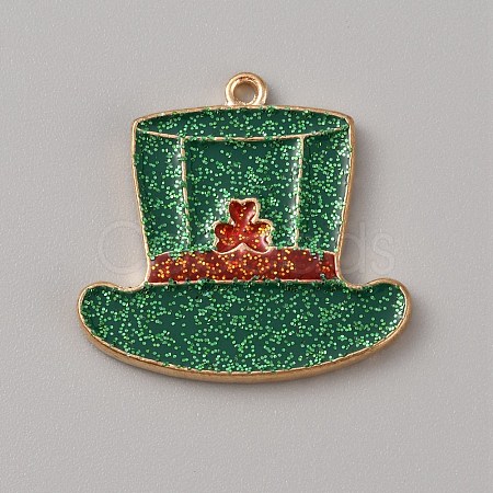 Saint Patrick's Day Alloy Enamel Pendants ENAM-WH0004-03KCG-06-1