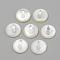 Freshwater Shell Pendants, Flat Round & Pineapple, Platinum, 16x3.5~4mm, Hole: 1.2mm