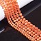 Round Cat Eye Beads, Elastic Crystal Thread, Stretchy String Bead Cord, for Beaded Jewelry Making,, Light Salmon, Beads: 6~10mm, Hole: 0.8~1mm, 175pcs/box