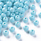 Opaque Acrylic Beads, Round, Sky Blue, 6x5mm, Hole: 1.8mm, about 4400pcs/500g