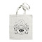 Printed Cotton Canvas Pouches, with Handle, Shoulder Bags for Shopping, Rectangle, Hamsa Hand, 40x35cm