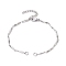 Tarnish Resistant 304 Stainless Steel Faceted Bar Link Chain Bracelet Makings, Fit for Connector Charms, with Lobster Claw Clasp & Chain Extender, Stainless Steel Color, 6-3/4 inch(17.3cm), Hole: 3.5mm