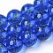 Handmade Gold Sand Lampwork Beads Strands, Luminous, Round, Blue, 11.5~12.5x11~12mm, Hole: 1mm, about 45pcs/Strand, 19.69 inch