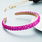 Bling Bling Glass Beaded Hairband, Party Hair Accessories for Women Girls, Fuchsia, 12mm