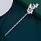 Alloy Hair Sticks Settings, Butterfly, Platinum, 150mm