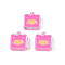 Transparent Acrylic Beads, with Enamel, Square with Duck, Hot Pink, 24x23x8mm, Hole: 3mm