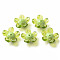 Handmade Lampwork Beads, Flower, Yellow Green, 14.5~15.5x15~16x7~8mm, Hole: 1.5mm